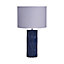 The Lighting Edit Maja Geometric Navy Cylinder Table lamp