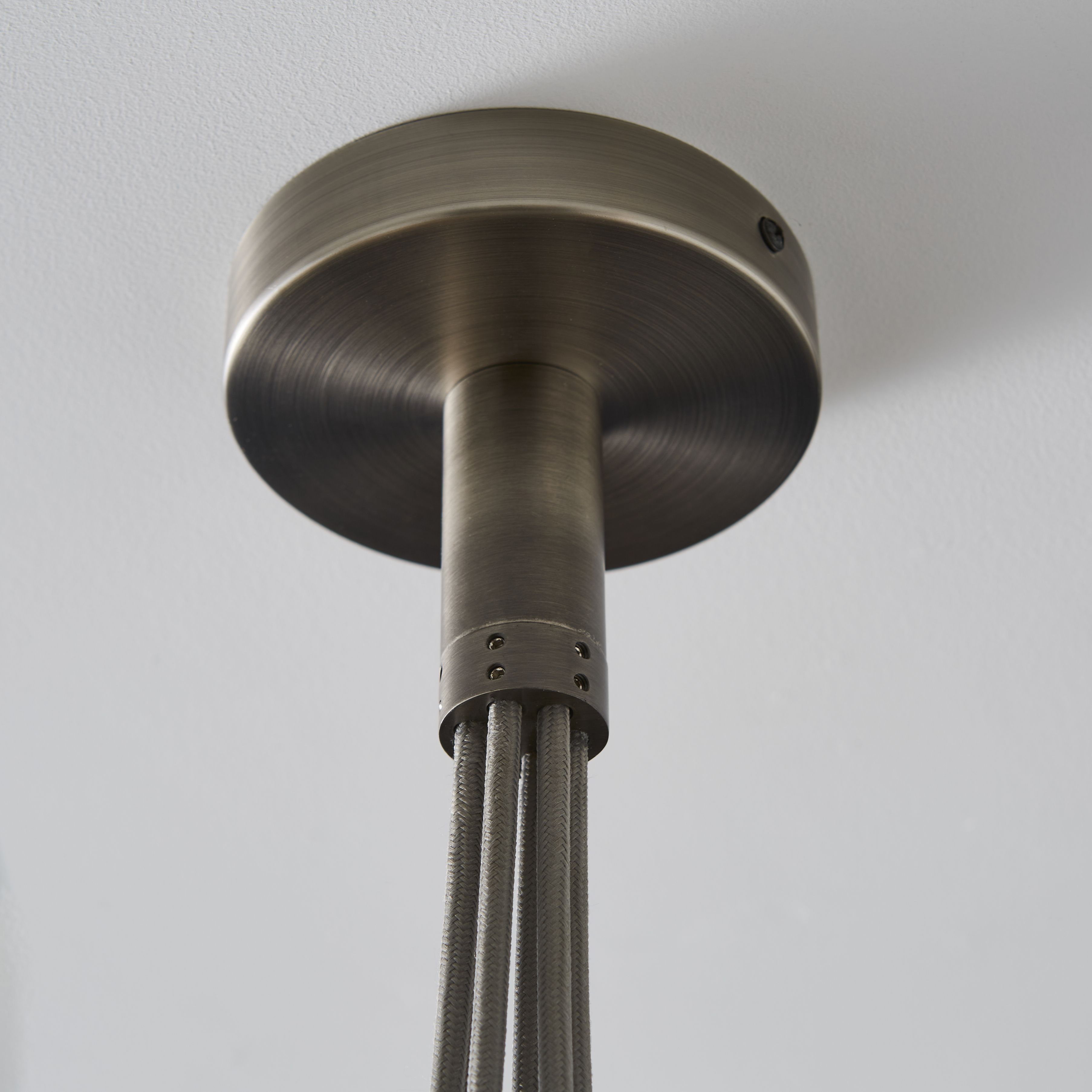 The Lighting Edit Massalia Matt Pewter effect 6 Lamp LED Pendant ceiling light, (Dia)500mm