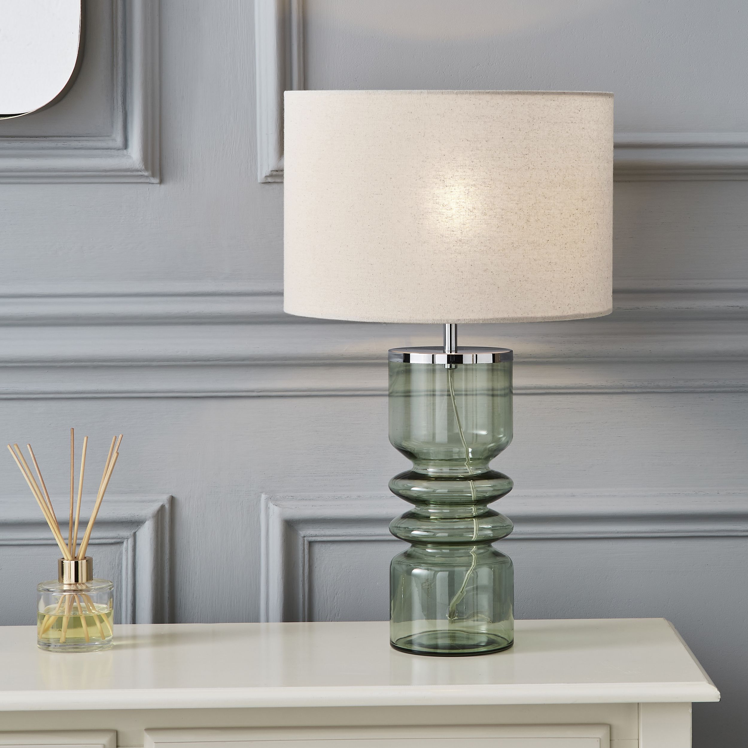 The Lighting Edit Mimi Ribbed Green Table lamp