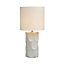 The Lighting Edit Mona Scalloped Ivory Cylinder Table lamp