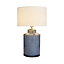 The Lighting Edit Musa Blue Cylinder Table lamp