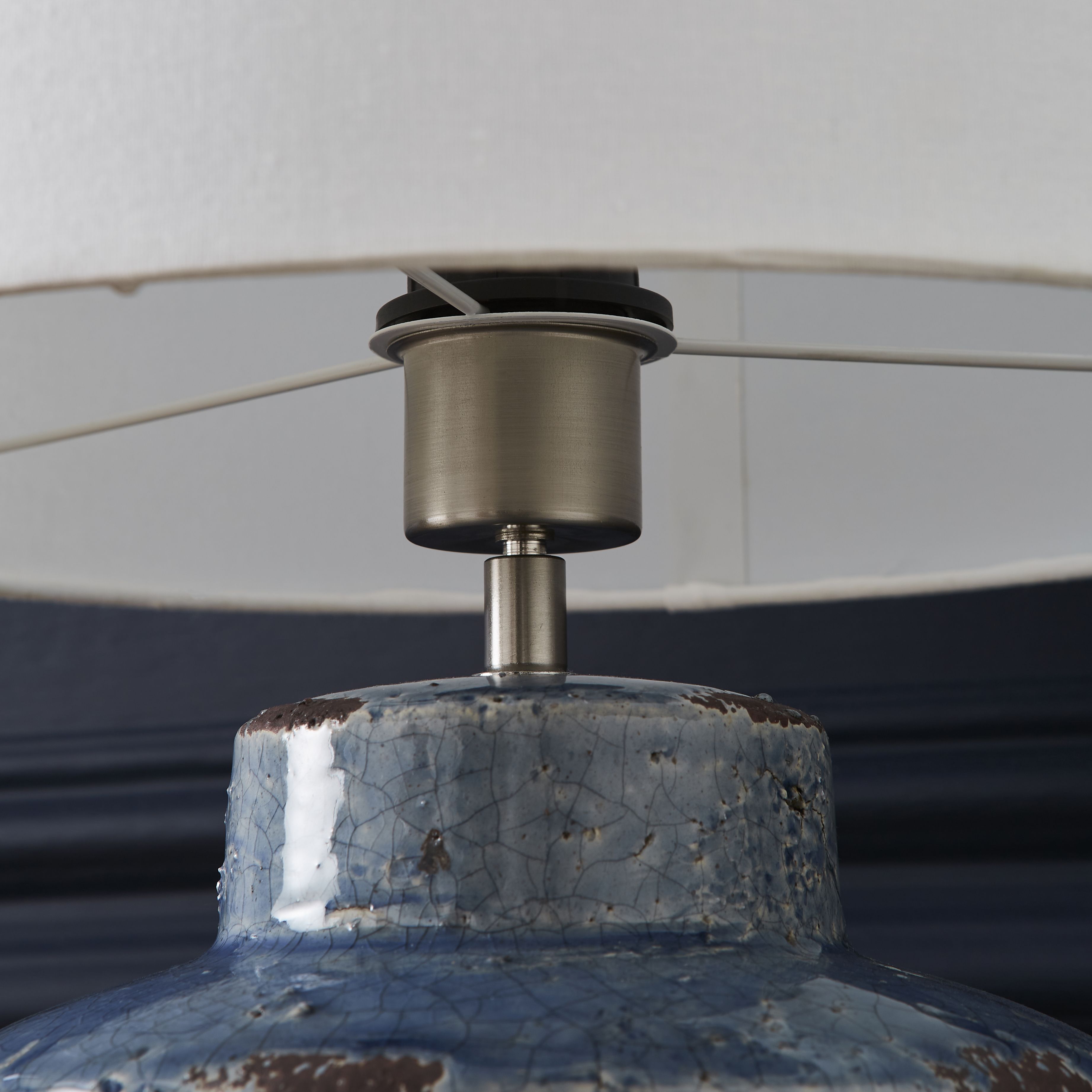 The Lighting Edit Musa Blue Cylinder Table lamp