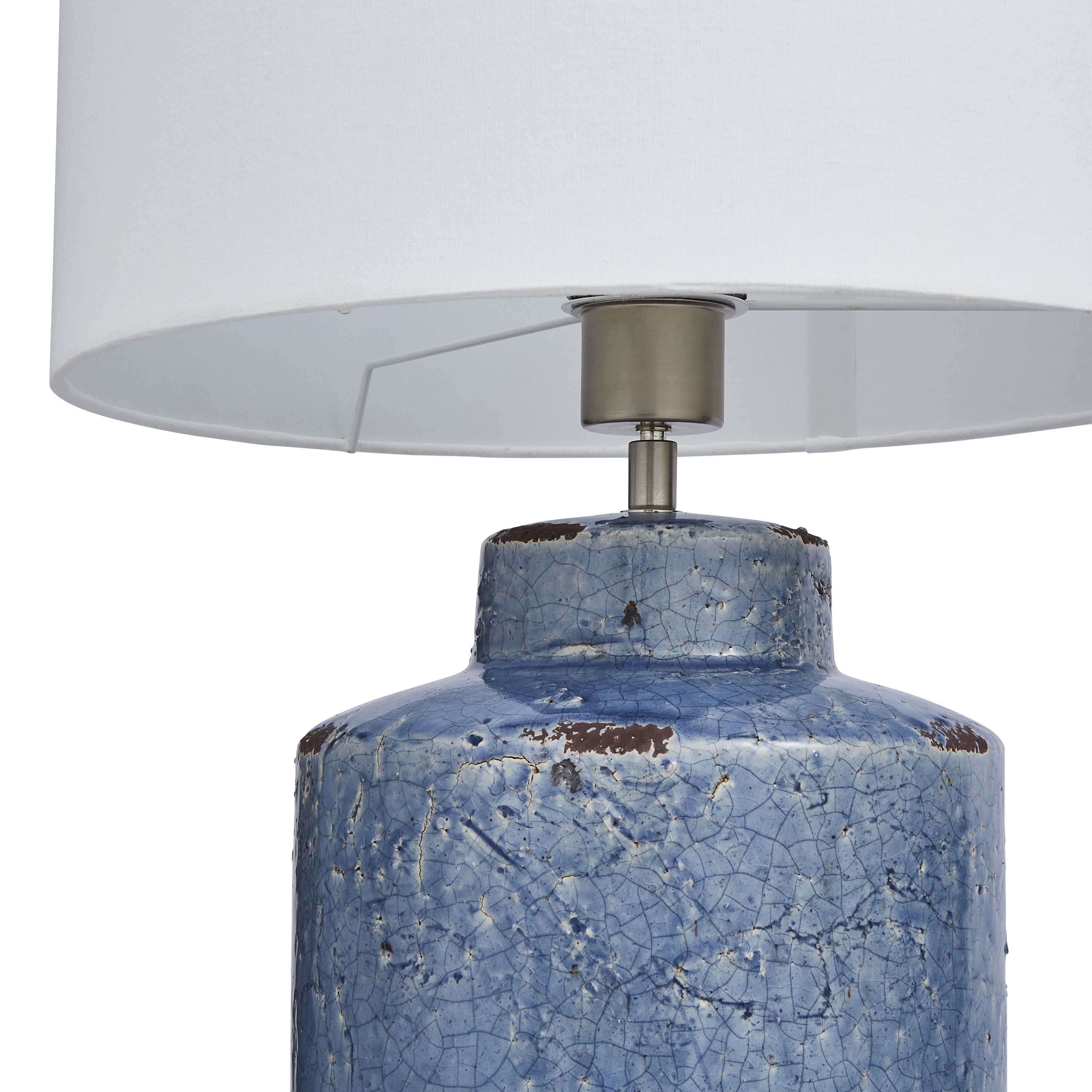The Lighting Edit Musa Blue Cylinder Table lamp