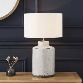 The Lighting Edit Musa Grey Cylinder Table lamp