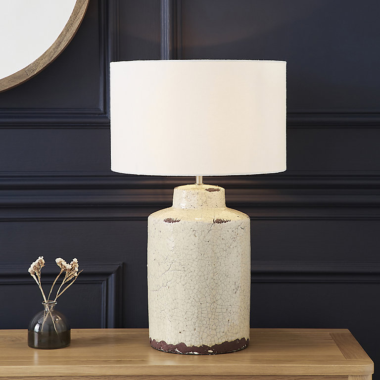 The Lighting Edit Musa Ivory Cylinder, Used Wood Table Lamps