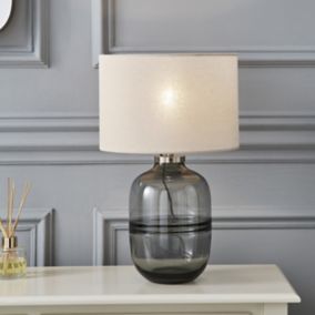 The Lighting Edit Piazza Brown Cylinder Table lamp