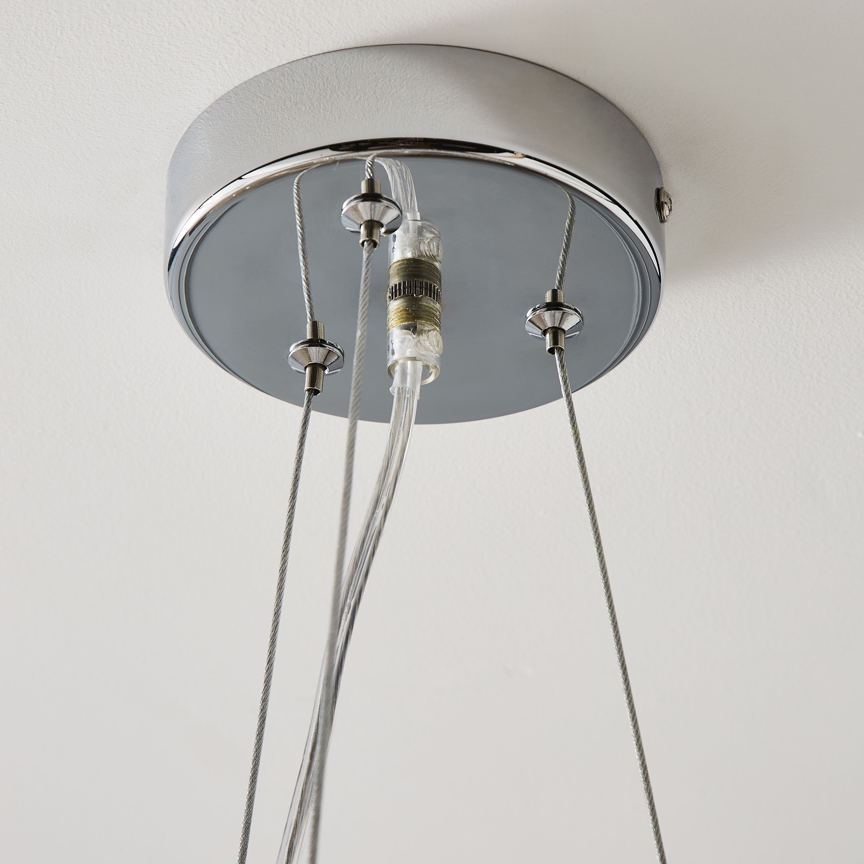 The Lighting Edit Sara Crystal rings Chrome effect 5 Lamp LED Pendant ceiling light, (Dia)420mm
