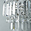 The Lighting Edit Schorr Crystal chrome effect Wired LED Wall light
