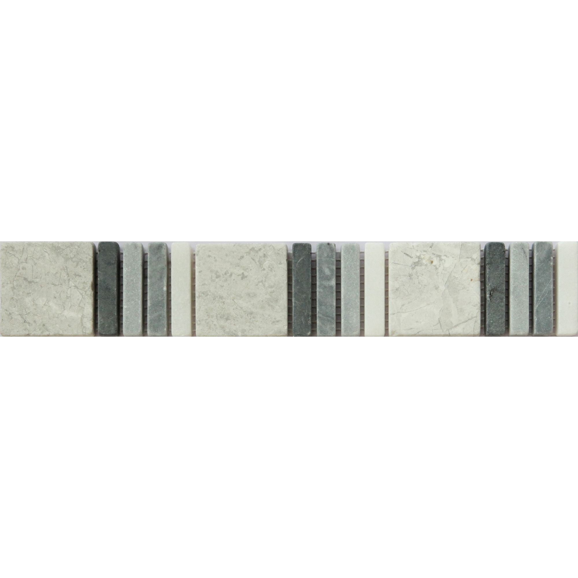 Thebes Beige Flat Marble effect Natural stone Border tile