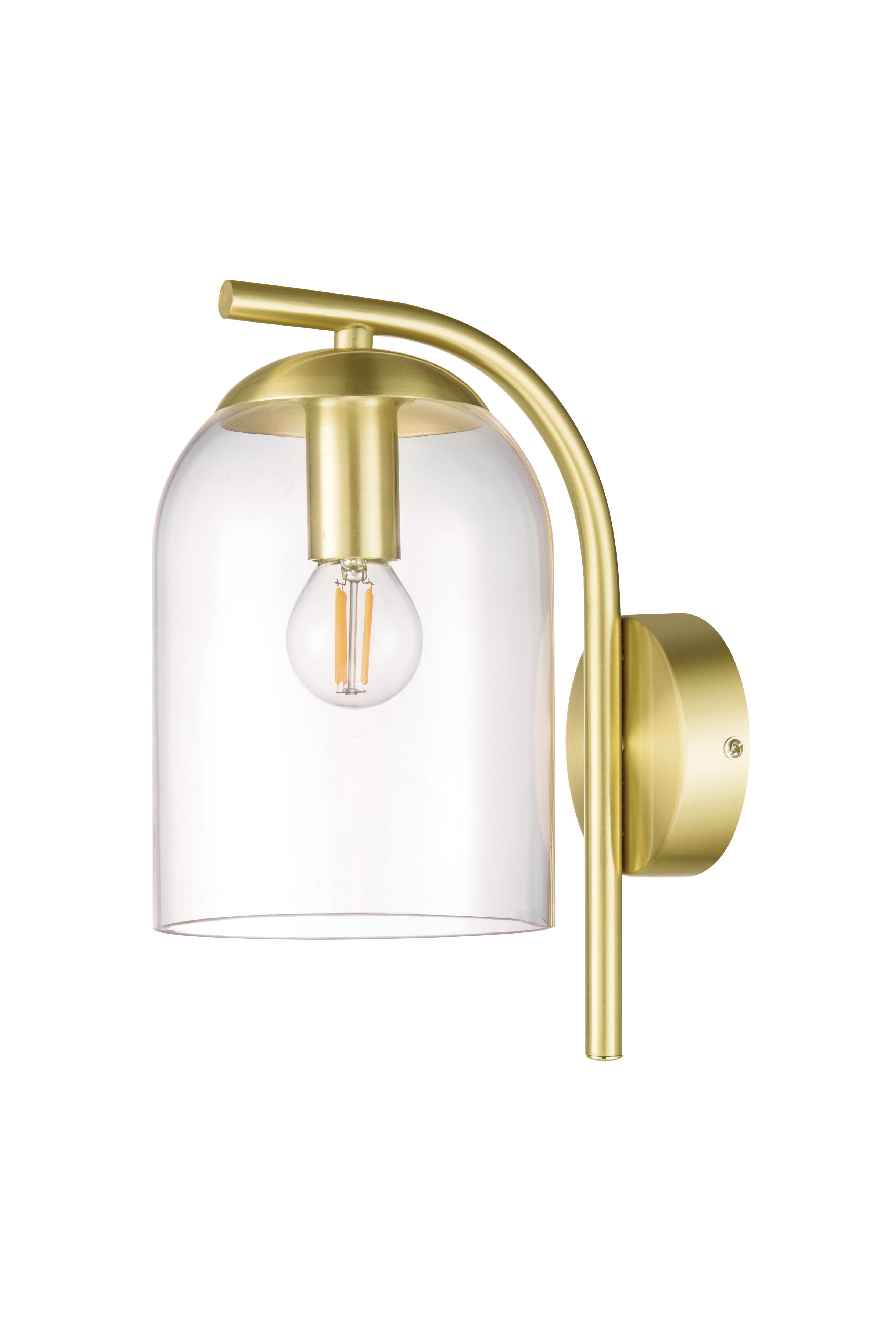Thestias Satin Brass effect Wired Wall light