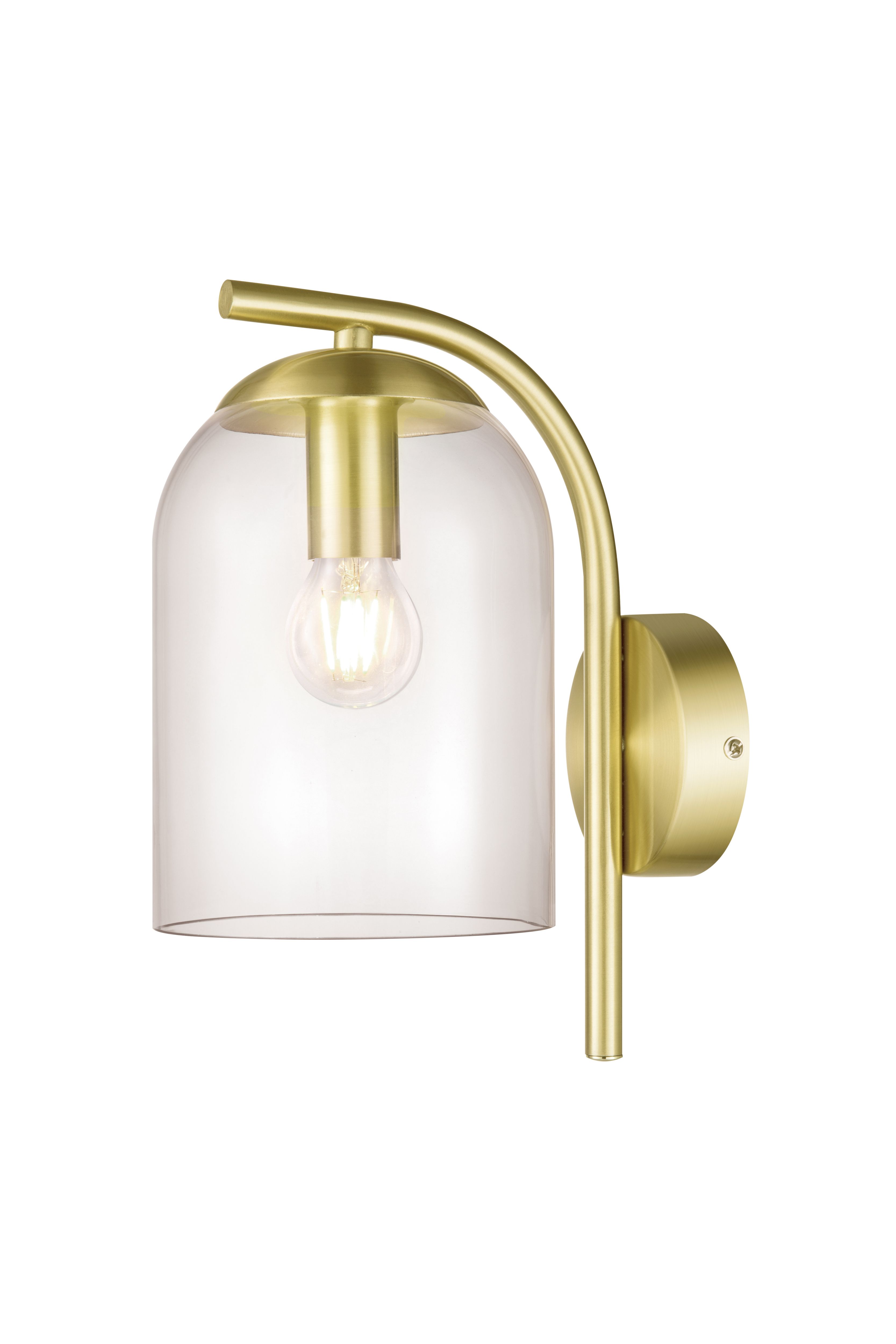 Thestias Satin Brass effect Wired Wall light