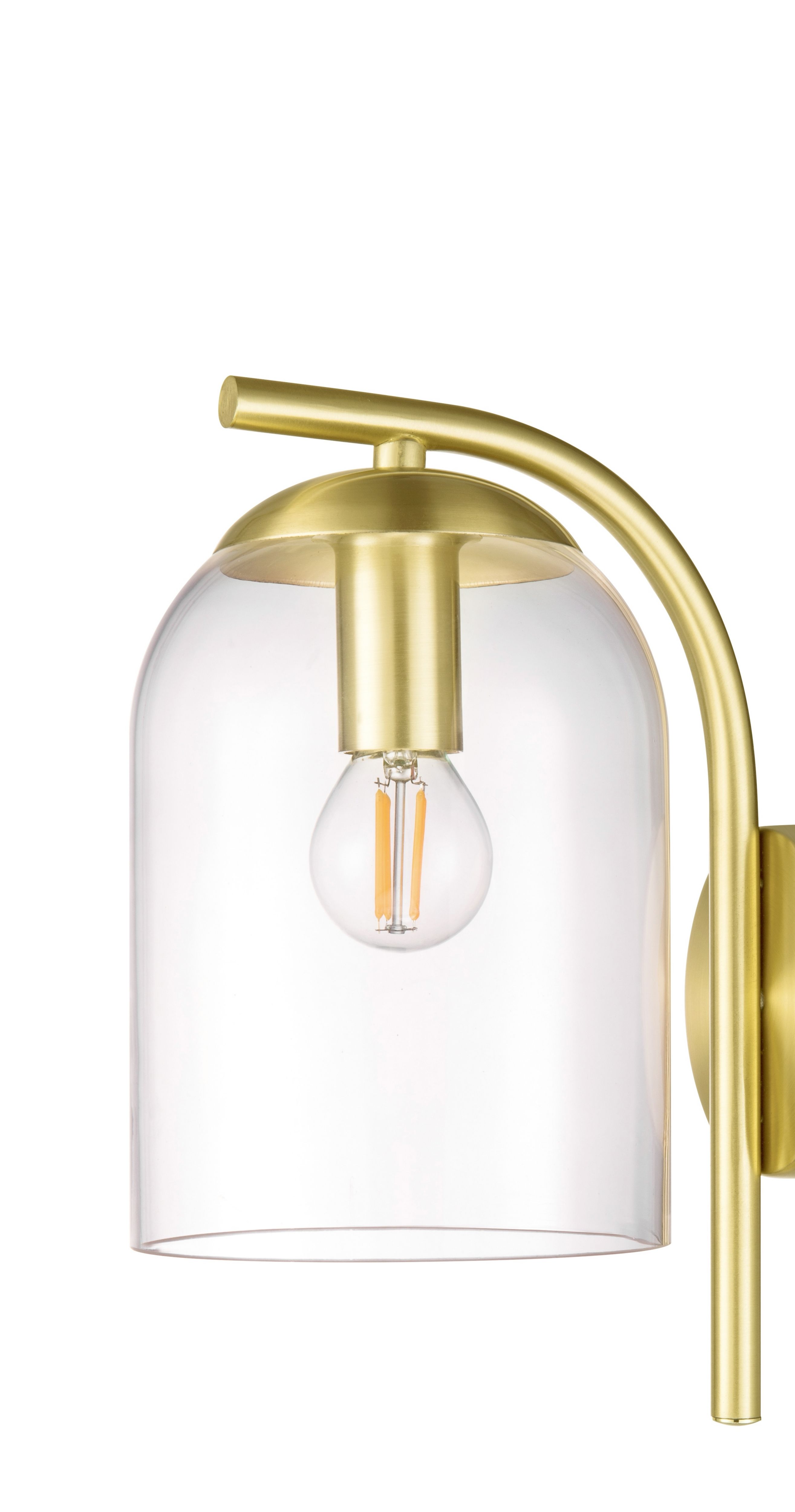 Thestias Satin Brass effect Wired Wall light
