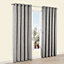 Thornbury Grey Lined Eyelet Curtains (W)117cm (L)137cm, Pair