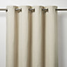 Tiga Beige Plain Unlined Eyelet Curtain (W)117cm (L)137cm, Single