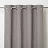 Tiga Grey Plain Unlined Eyelet Curtain (W)167cm (L)183cm, Single