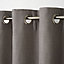 Tiga Grey Plain Unlined Eyelet Curtain (W)167cm (L)228cm, Single