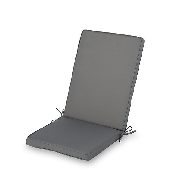 Tiga Steel Grey Plain High Back Seat Cushion Diy At B Q - B Q Outdoor Furniture Cushions