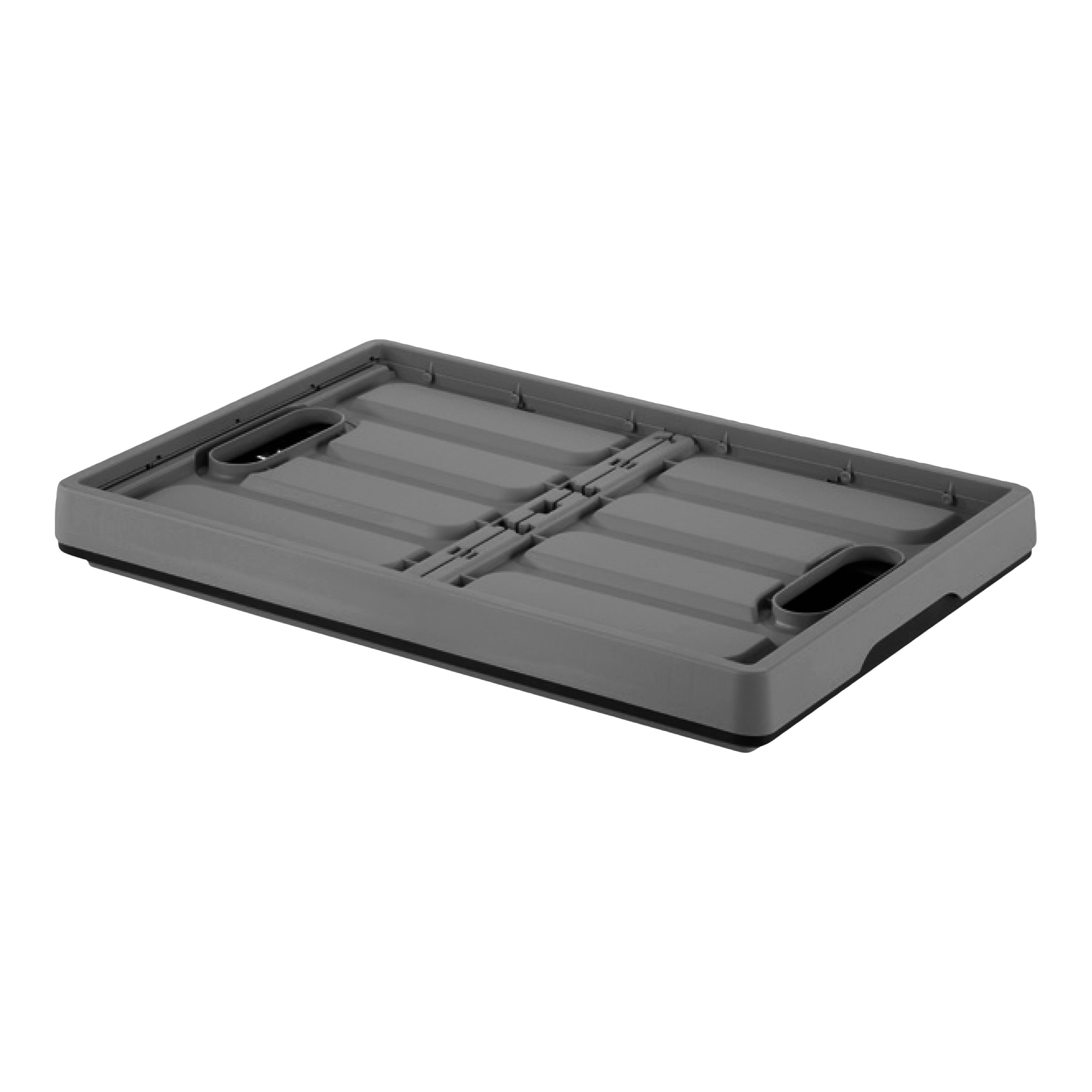 Tilian Heavy duty Grey 46L Plastic Stackable Foldable Storage crate with Lid