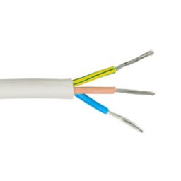 Time 3183TQ White 3 core Resistant to heat Cable 1.5mm² x 1m