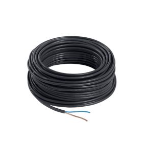 Time Black 2-core Flexible Cable 0.75mm² x 25m