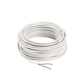 Time White 2-core Flexible Cable 0.75mm² x 25m