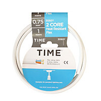 Time White 2 core Multi-core cable 1m