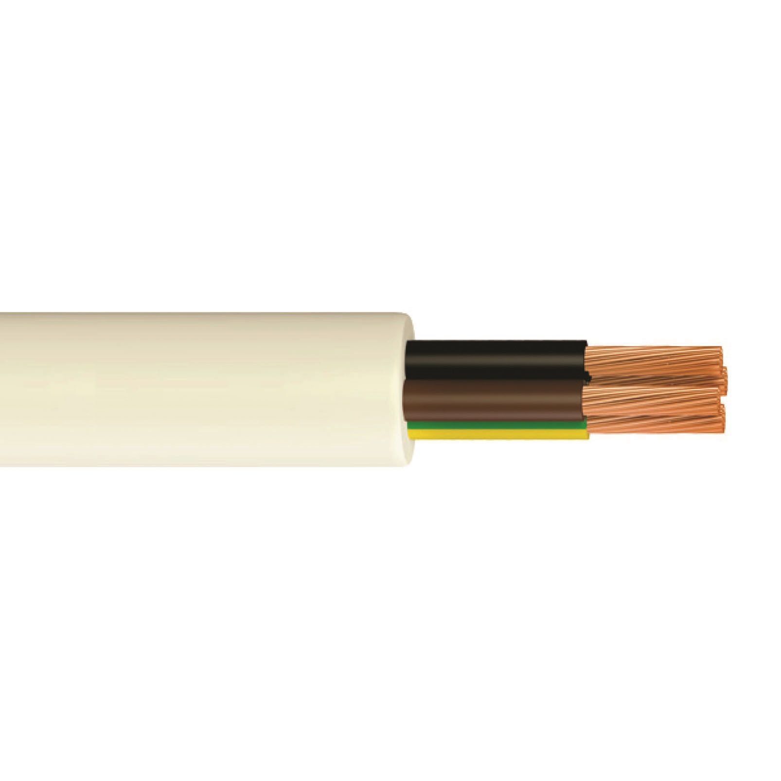 Time White 4-core Flexible Cable 1mm² x 5m