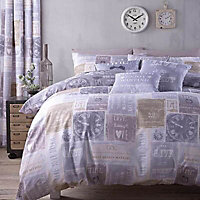 Timely Manner Purple Double Bedding set