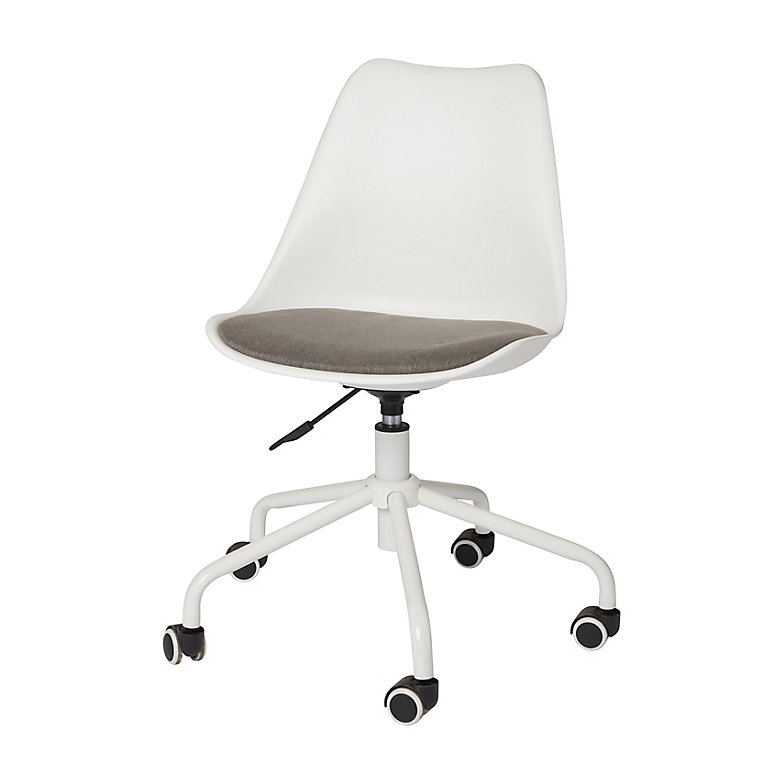 Tivissa White Office Chair H 820mm W, White Office Chairs With Arms