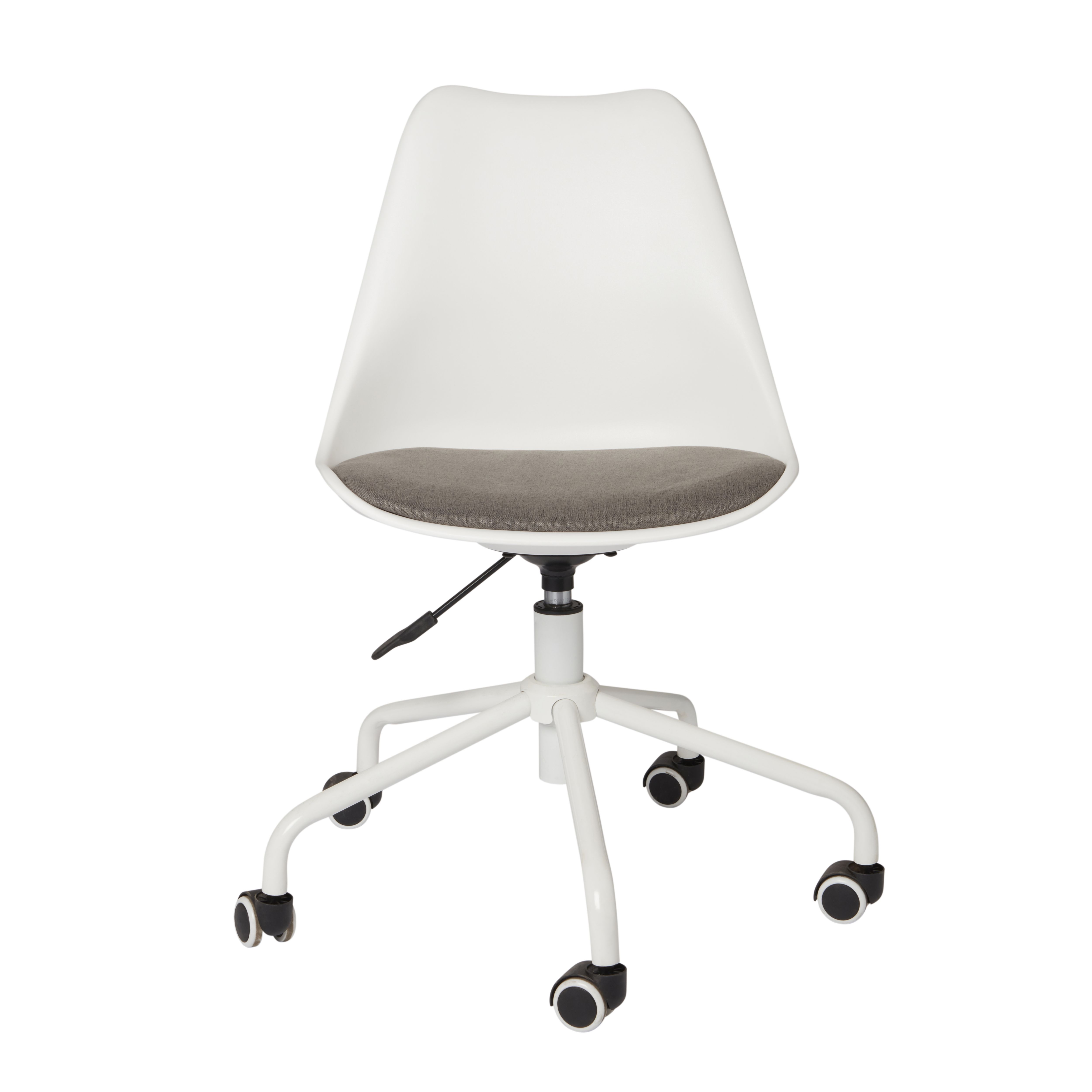 White chair on sale with wheels