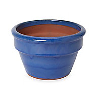 Tiwlip Blue Ceramic Round Plant pot (Dia)23cm