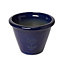 Tiwlip Dark blue Ceramic Round Plant pot (Dia)29cm
