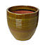 Tiwlip Green Ceramic Ribbed Round Plant pot (Dia)33cm