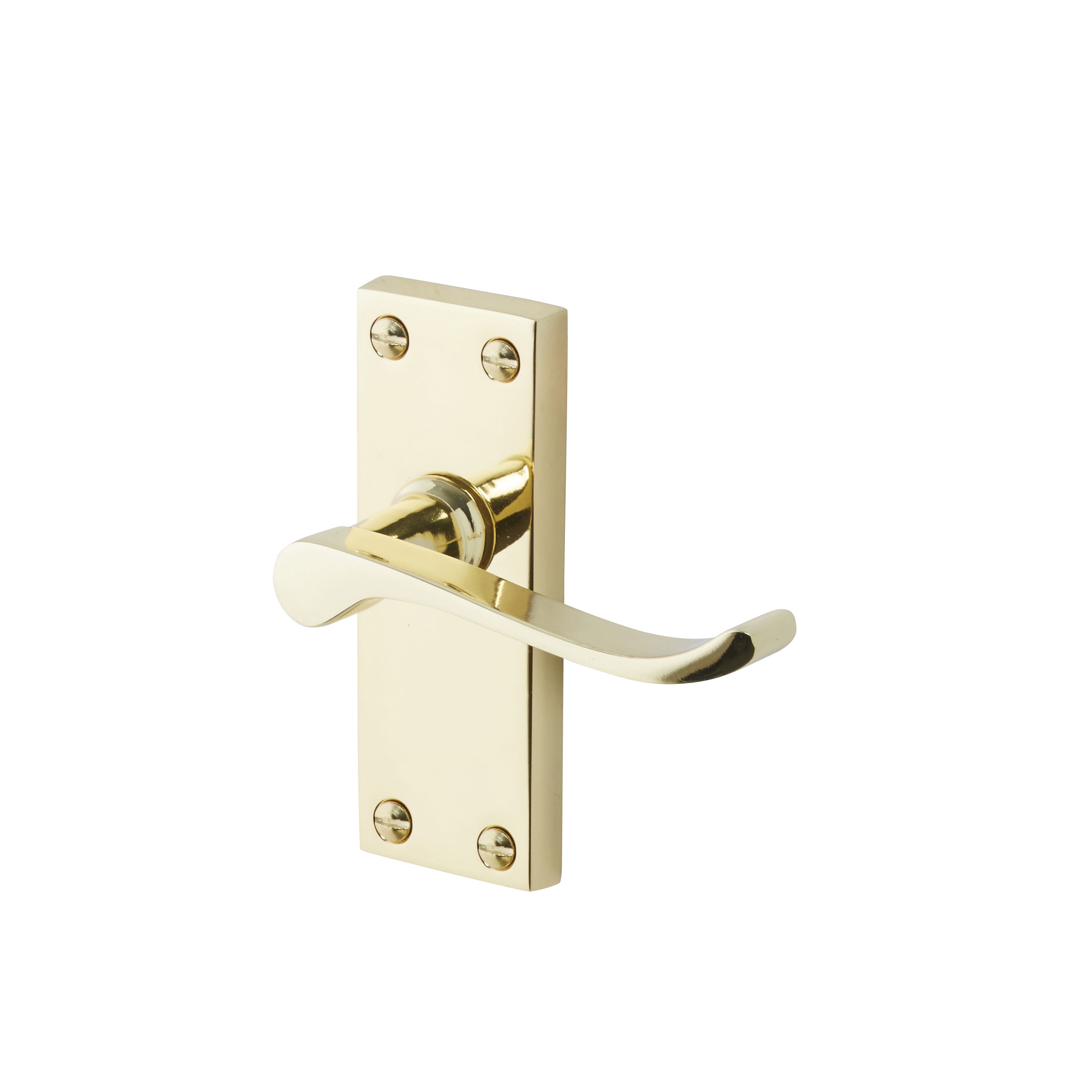 Toen Polished Brass effect Aluminium Scroll Door handle (L)99mm (D)58mm