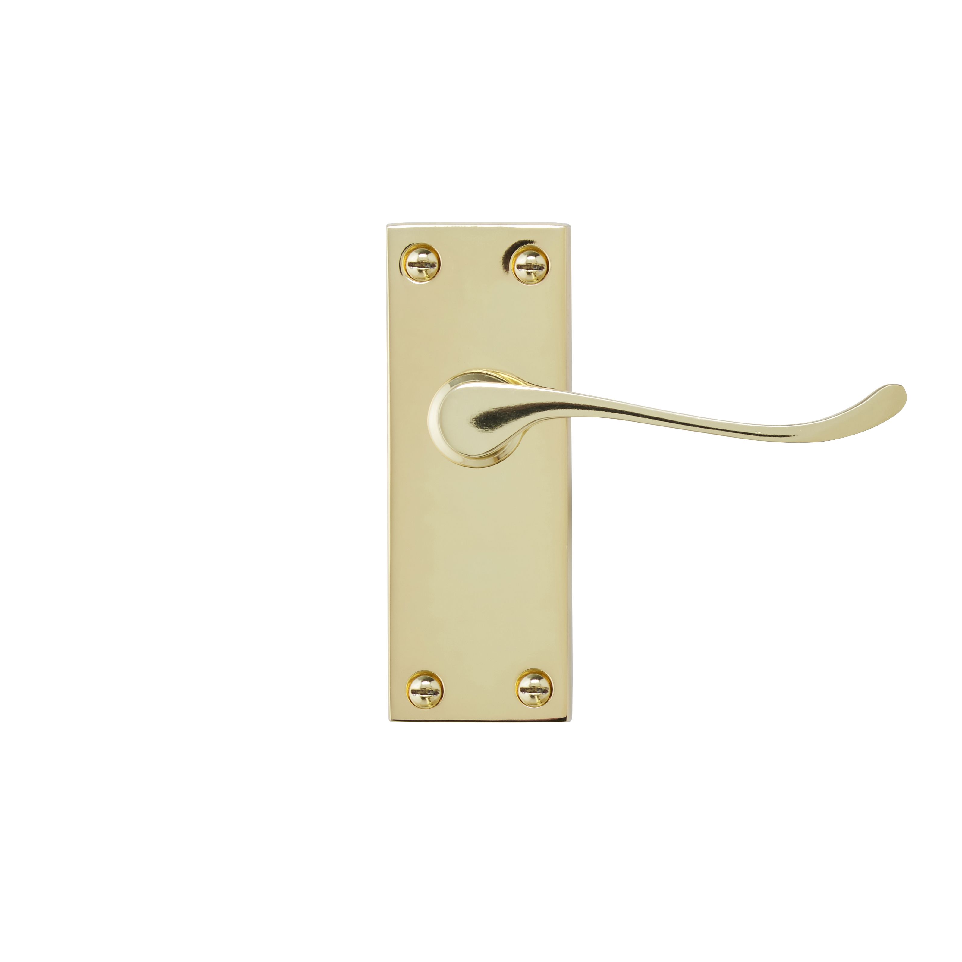 Toen Polished Brass effect Aluminium Scroll Door handle (L)99mm (D)58mm