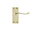 Toen Polished Brass effect Aluminium Scroll Latch Door handle (L)99mm