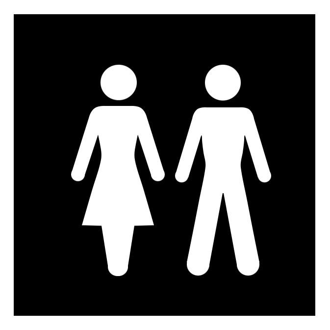 Toilets Self-adhesive labels, (H)100mm (W)100mm