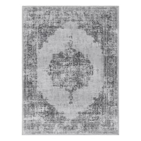 Tokyo Grey Medallion Medium Rug, (L)160cm x (W)120cm