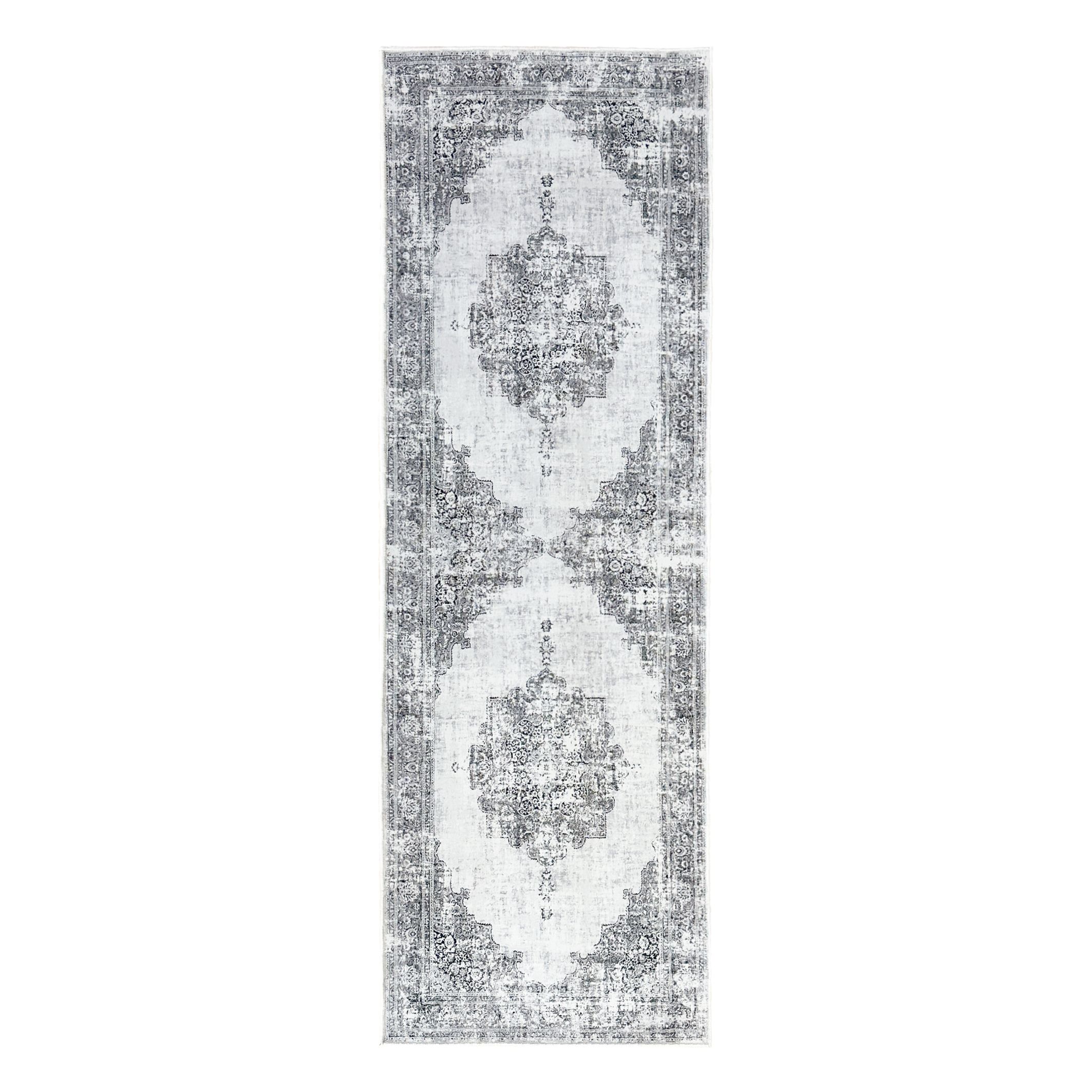 Tokyo Grey Medallion Medium Runner, (L)180cm x (W)60cm