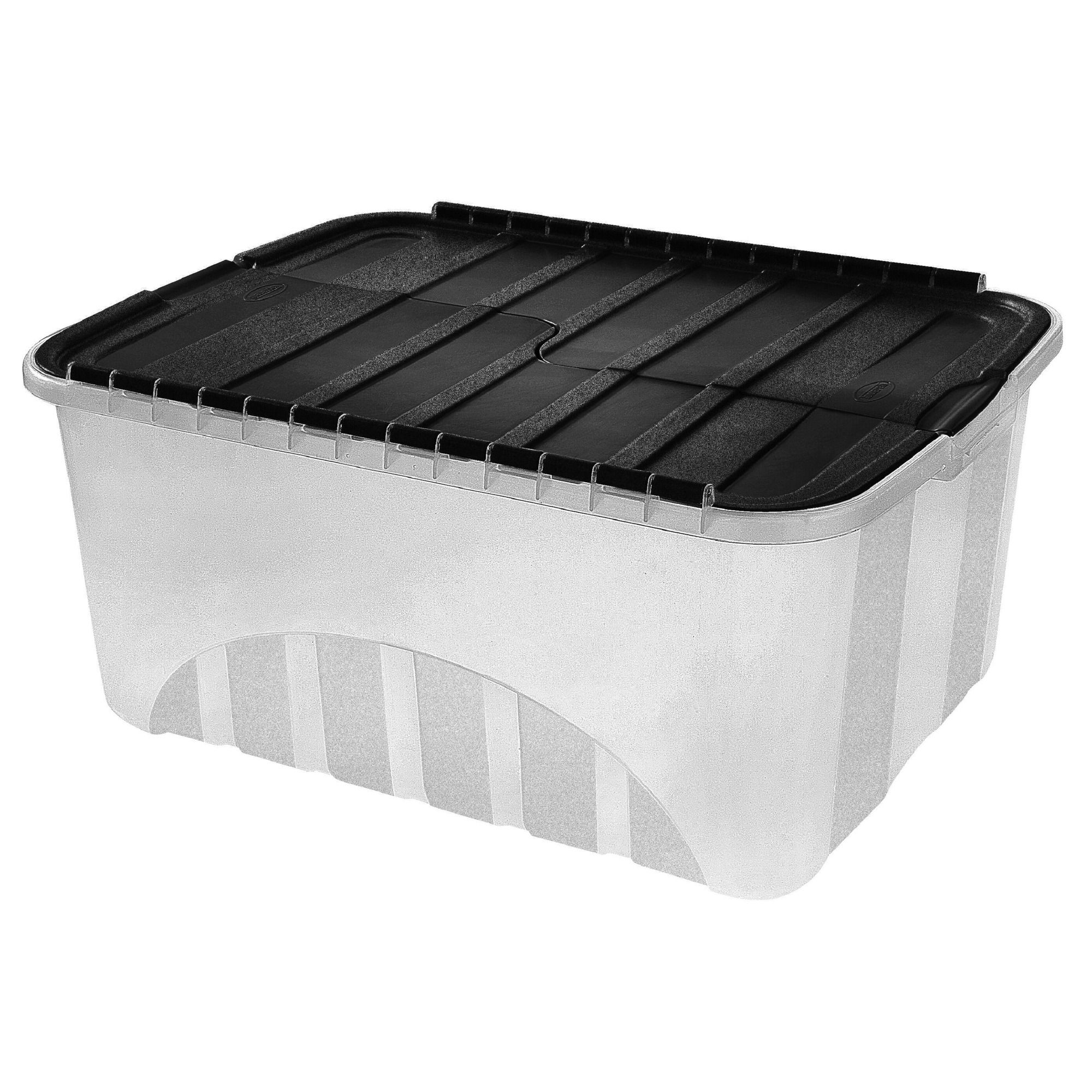 Tontarelli Croc Black 50L Large Stackable Storage box & Integrated lid