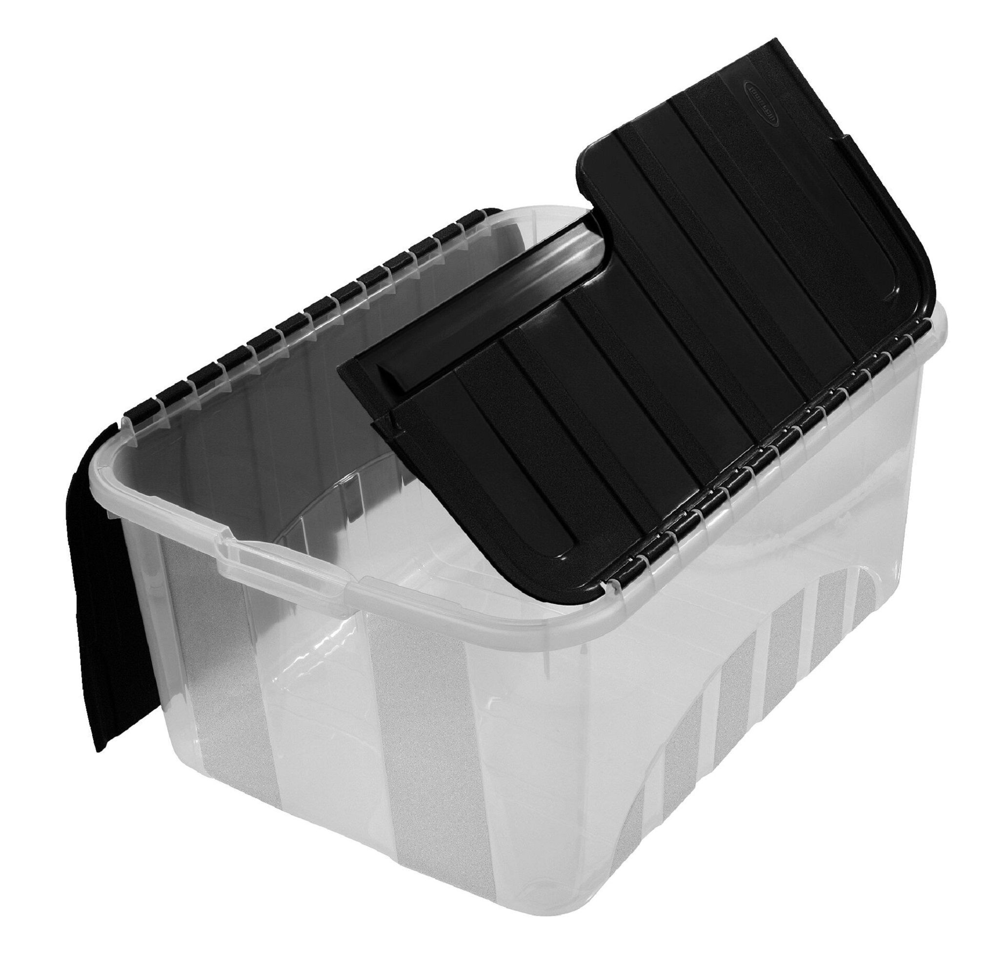 Tontarelli Croc Black 50L Large Stackable Storage box & Integrated lid