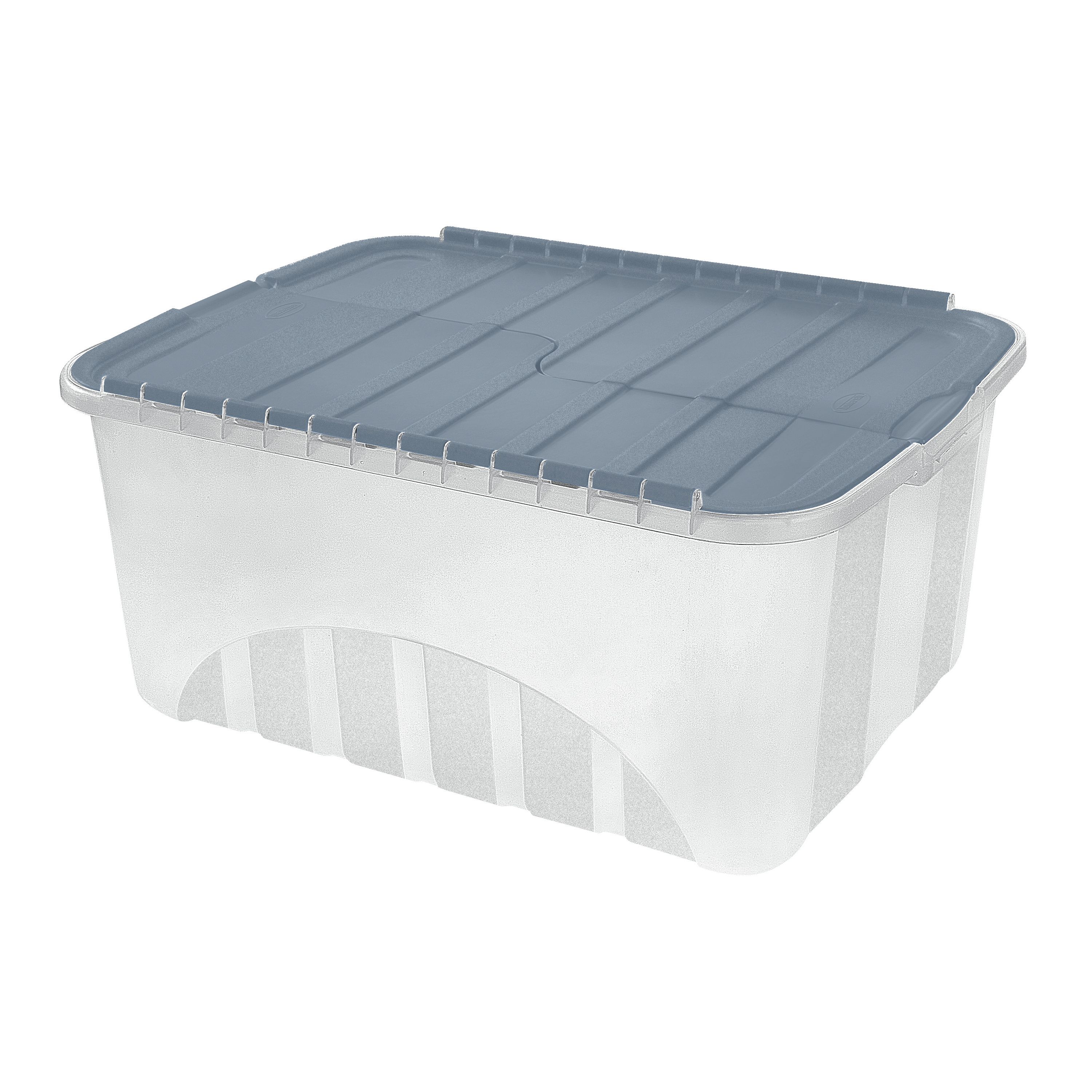 Tontarelli Croc Blue 50L Large Plastic Stackable Storage box & Integrated lid