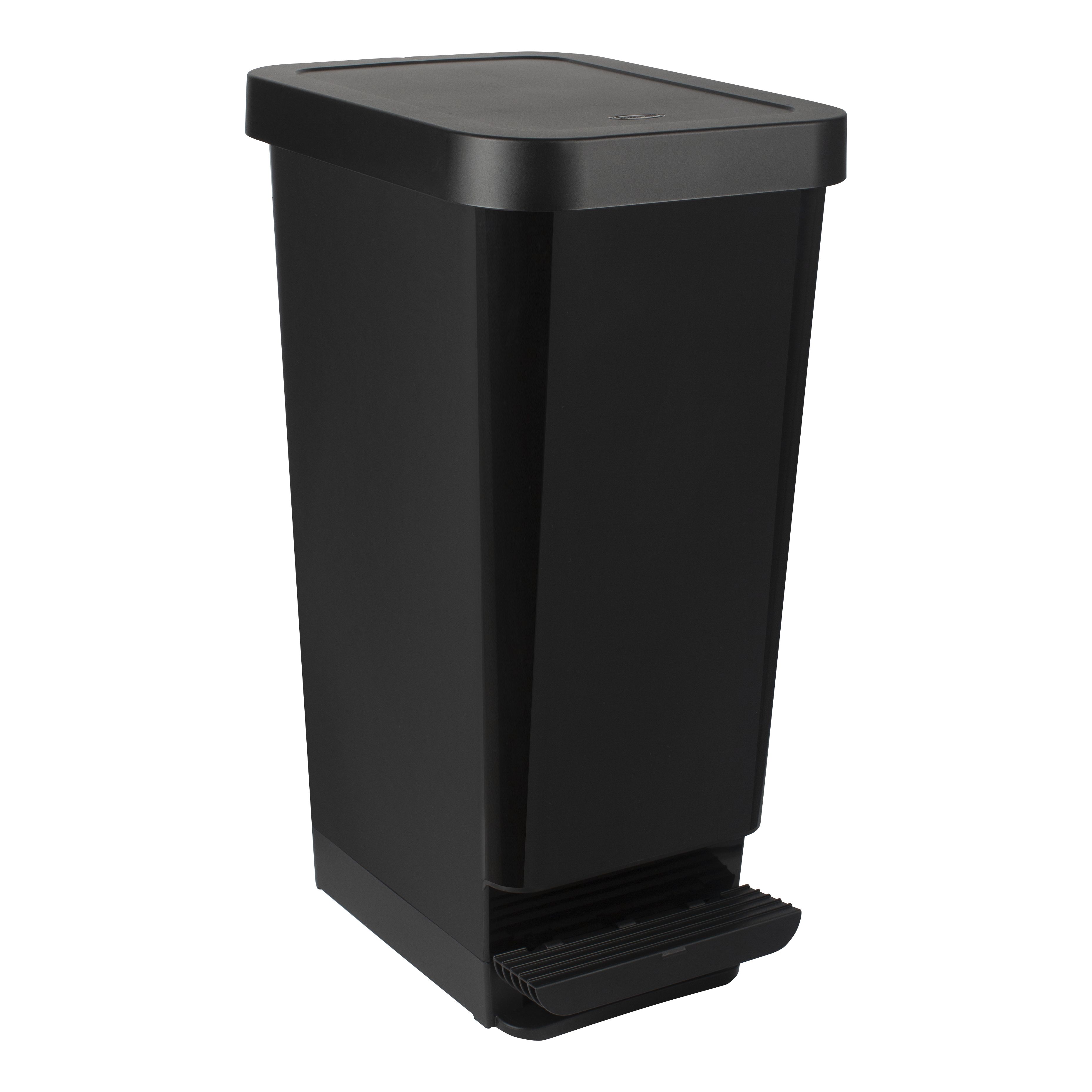 TONTARELLI Pedal-Abfalleimer 8 Liter – Schwarz/blau, Geruchsdicht