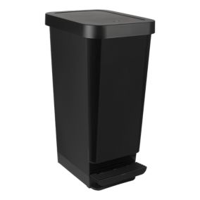 Tontarelli Moda Standard Black Plastic Pedal Bin - 45L