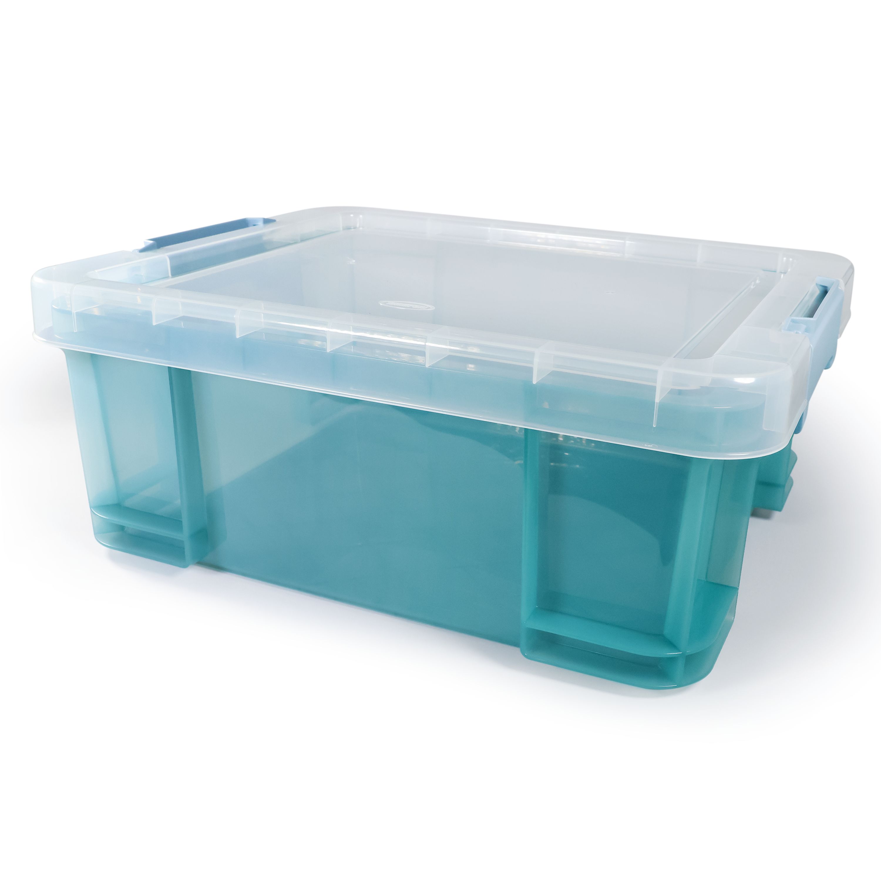 Tontarelli Pro store Heavy duty Blue 18L Medium Plastic Stackable Storage box with Lid