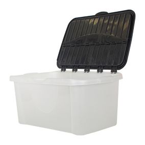 Tontarelli White 40L Plastic Stackable Storage box & Integrated lid