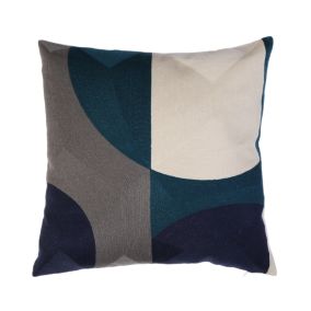 Topaze Geometric Blue Cushion (L)45cm x (W)45cm