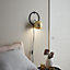 Toroba Black Gold effect Plug-in Wall light