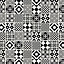 Tortorey Black & white Gloss Concrete effect Glass Mosaic tile sheet, (L)300mm (W)300mm