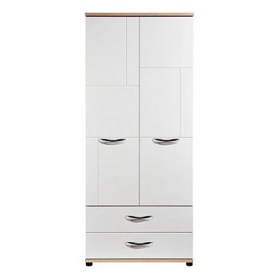 Torus White oak effect 2 Drawer Double Wardrobe (H)1879mm (W)804mm (D)525mm